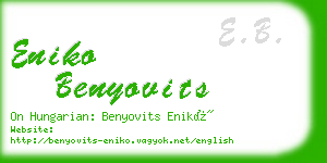 eniko benyovits business card